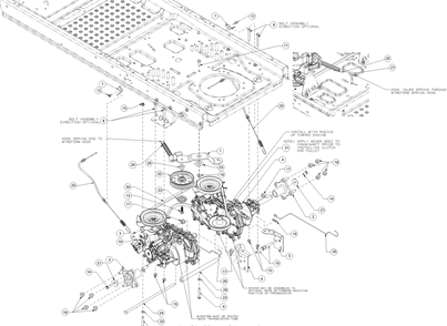 Drive Diagram and Parts List for RZT-L46KH (RZTL-46-KH-17ARCACN056)(2016) Cub Cadet Lawn Tractor